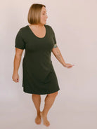 Meadow Dress Short | Blondie Apparel pine green
