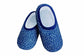 Snoozies Skinnies Lightweight Slipper Socks in Blue Dots Print - Non-skid Soles