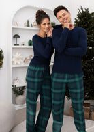 Cassandra Women's Super Soft Flannel PJ Set | Navy/Blue Plaid Sensis Poland 