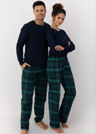 Cassandra Women's Super Soft Flannel PJ Set | Navy/Blue Plaid Sensis Poland 