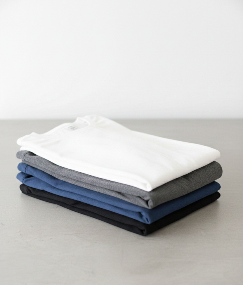 bobs bamboo sleep tee bundle in white, charcoal, denim blue and black