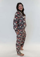 Women's velour printed loungewear set Book Club Print MIRANDA NIC