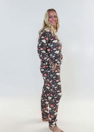 Women's velour printed loungewear set Book Club Print MIRANDA NIC