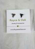 bow earring black royce and oak