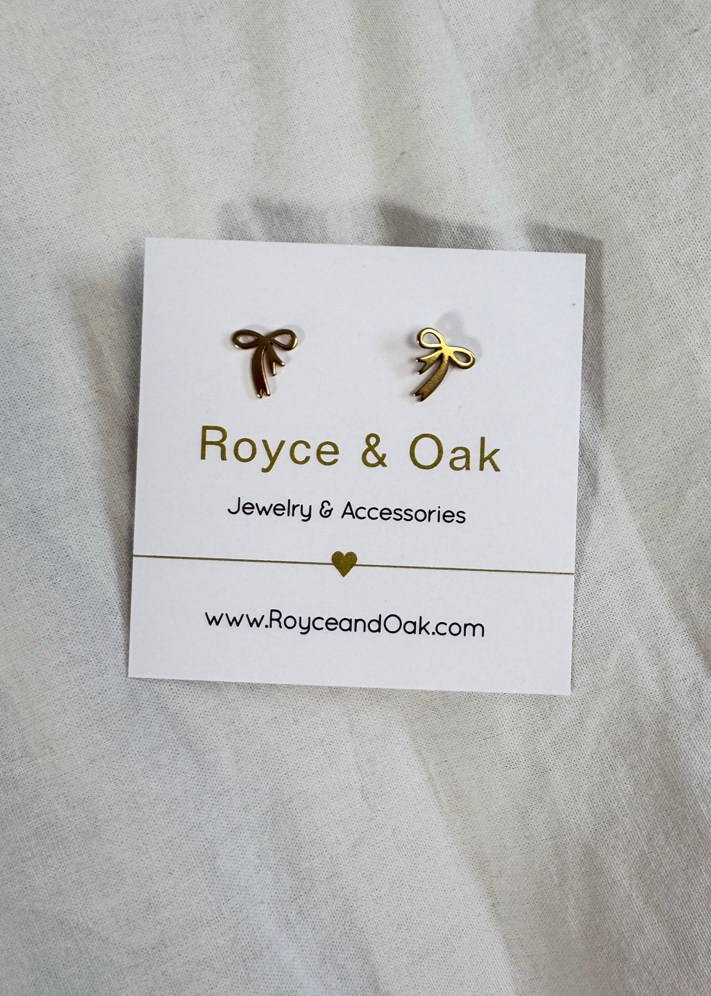 bow earring gold royce and oak