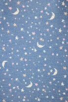 Boyfriend Boxer Moon & Stars PJ Short Set | Peachy Soft Waffle Knit | PJ Salvage women's relaxed pj set with shorts and boxer style shorts with pj salvage printed waistband close up of print