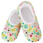 Snoozies Skinnies Lightweight Slipper Socks in Butterfly Garden Print - Non-skid Soles