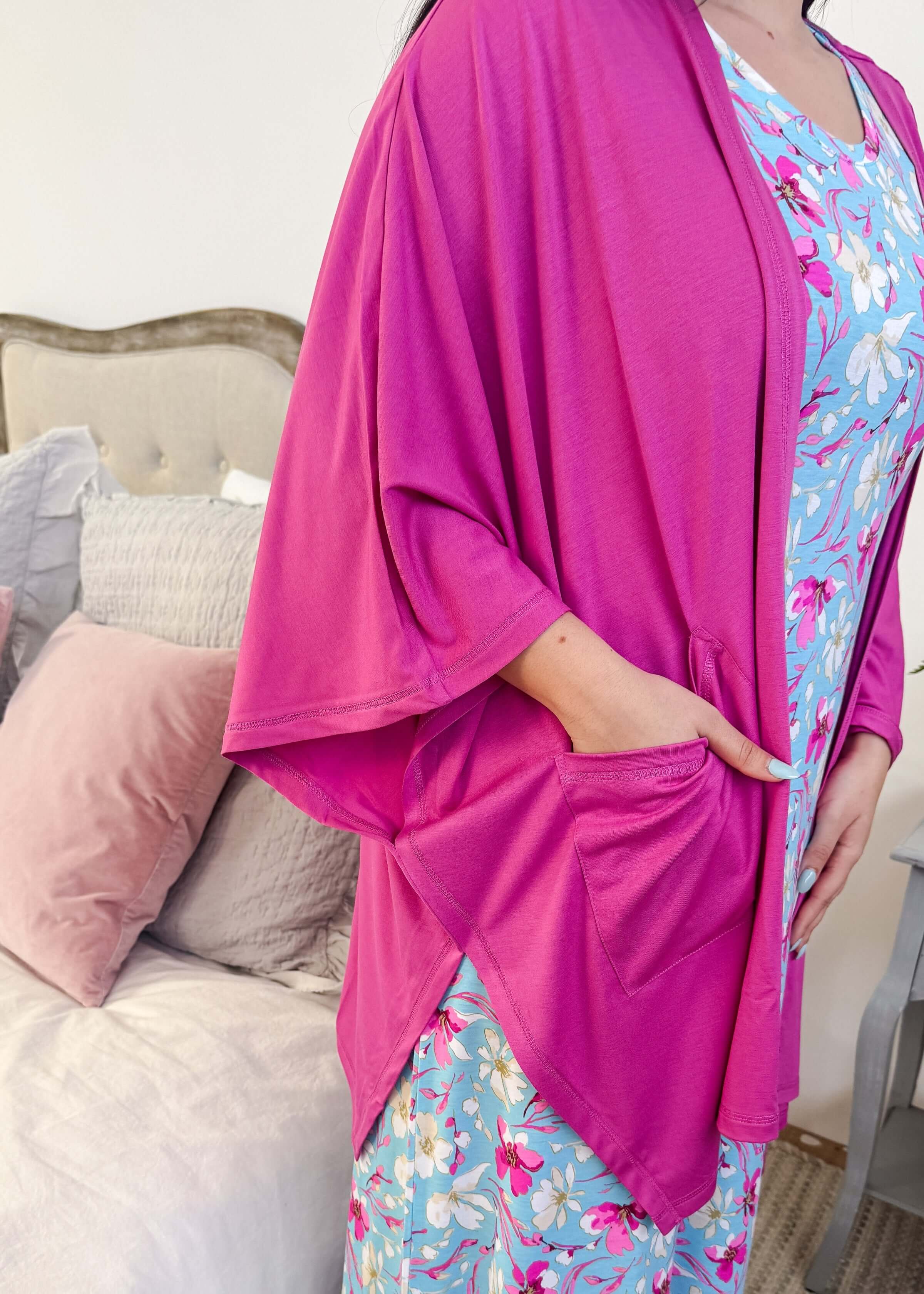 Cardigan Pockets Breathable Cool Girl Pink