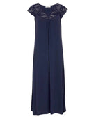Caroline Navy Lace Detail Long Nightdress | Nora Rose by Cyberjammies - Cyberjammies - Cloud Nine Pajamas