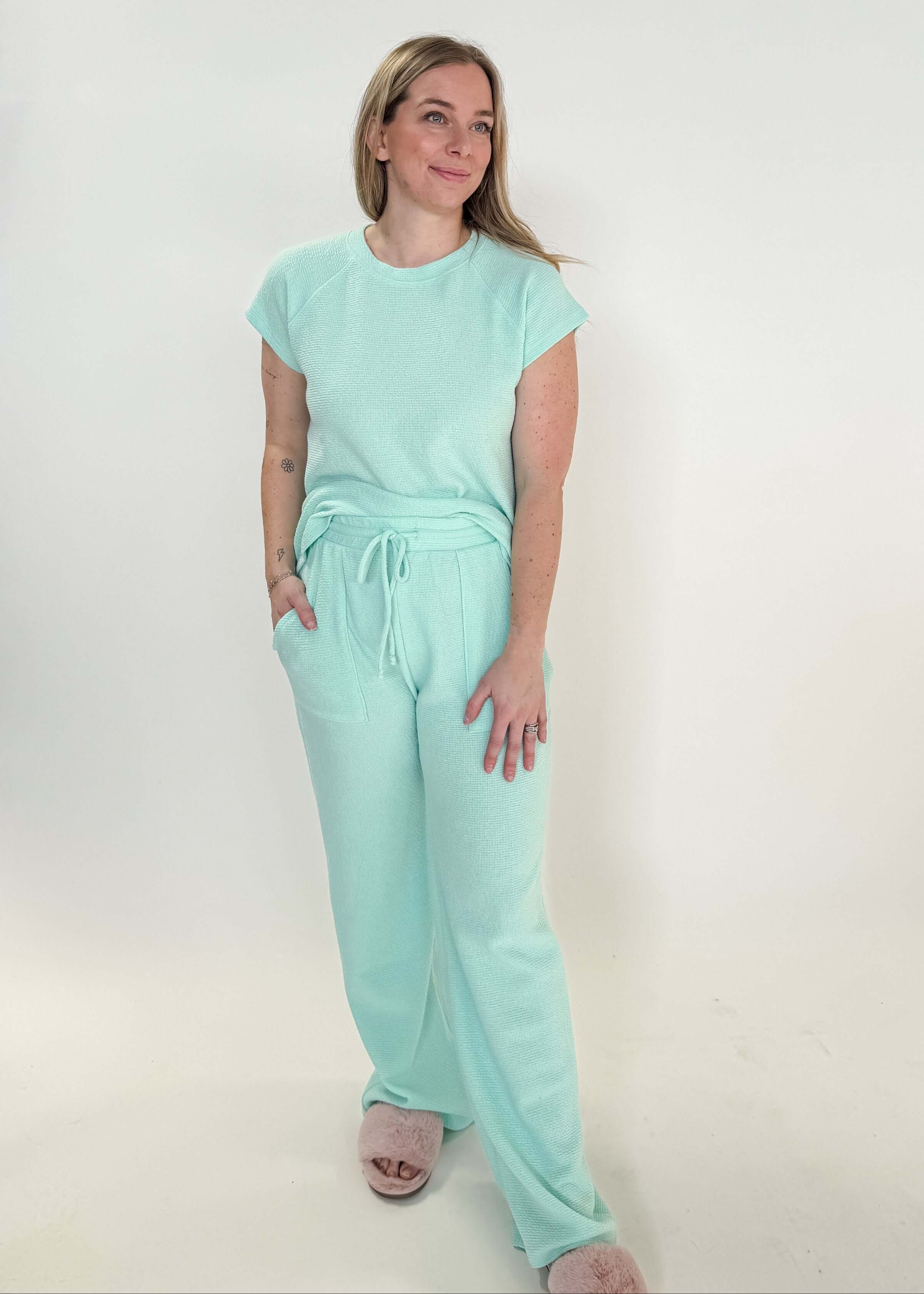 Summer Vibes PJ Tee/Wide Leg Pant Set