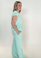 Summer Vibes PJ Tee/Wide Leg Pant Set