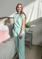 Summer Vibes PJ Tee/Wide Leg Pant Set