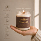 Prairie Creek Candle Coffee House 8oz candle lifestyle — Cloud Nine Pajamas Edmonton