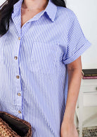 Scarlett Ellie Collared Button-Up Short Sleeve Dress | Cloud Nine Pajamas
