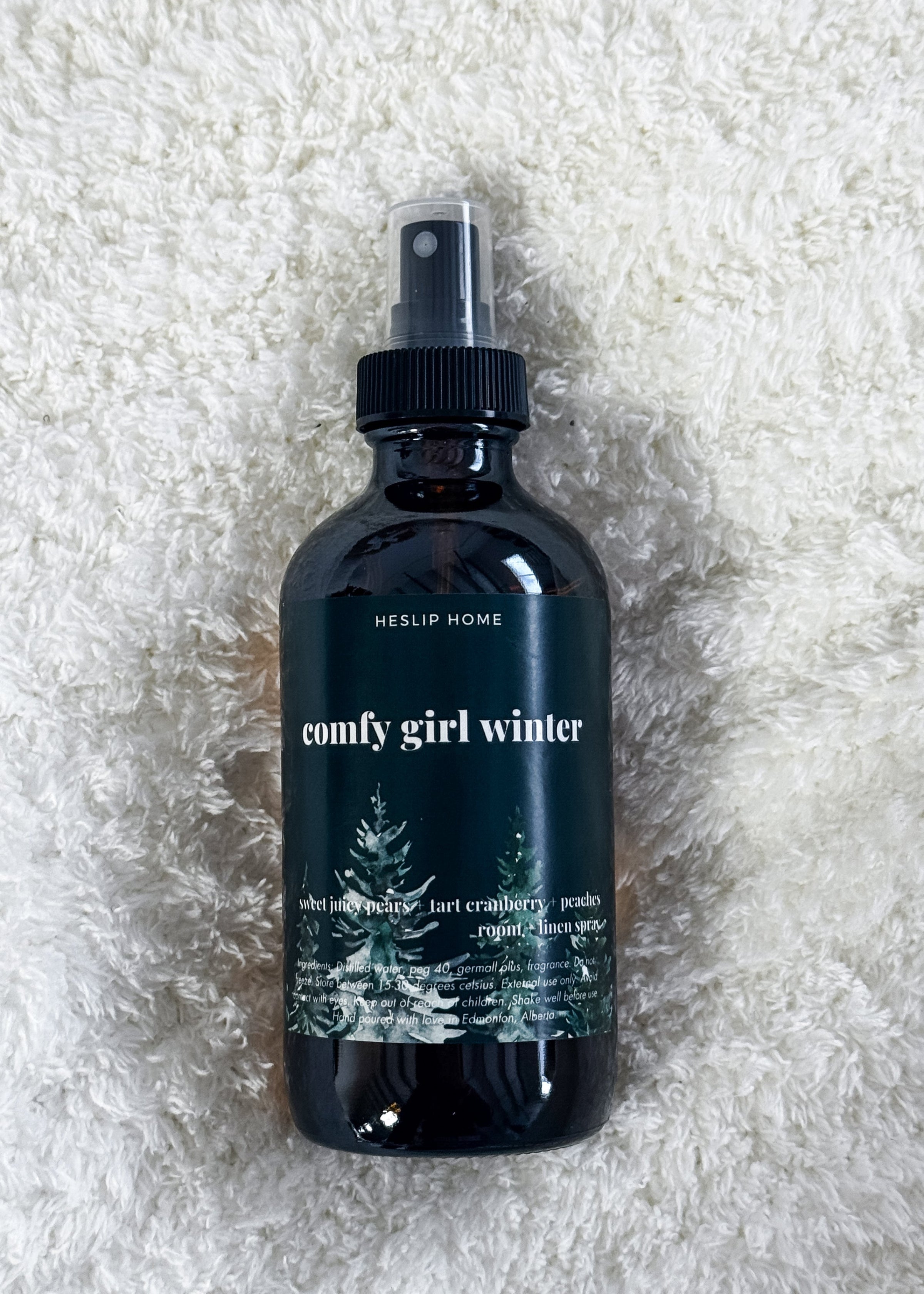 small size holiday room spray 4oz "Comfy Girl Winter" for linens