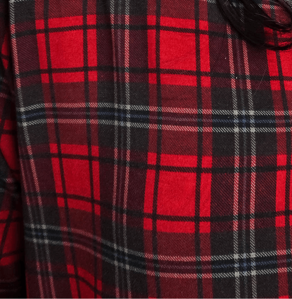 Cooling Bamboo Short Robe with Pockets | Red Plaid - Georgia Rylan - Cloud Nine Pajamas