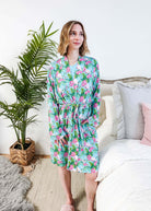 Cooling Bamboo Short Robe with Pockets  Tropic Like It's Hot Bamboo Short Robe | Georgia Rylan