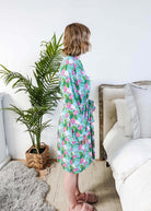 Cooling Bamboo Short Robe with Pockets  Tropic Like It's Hot Bamboo Short Robe | Georgia Rylanshowing side view