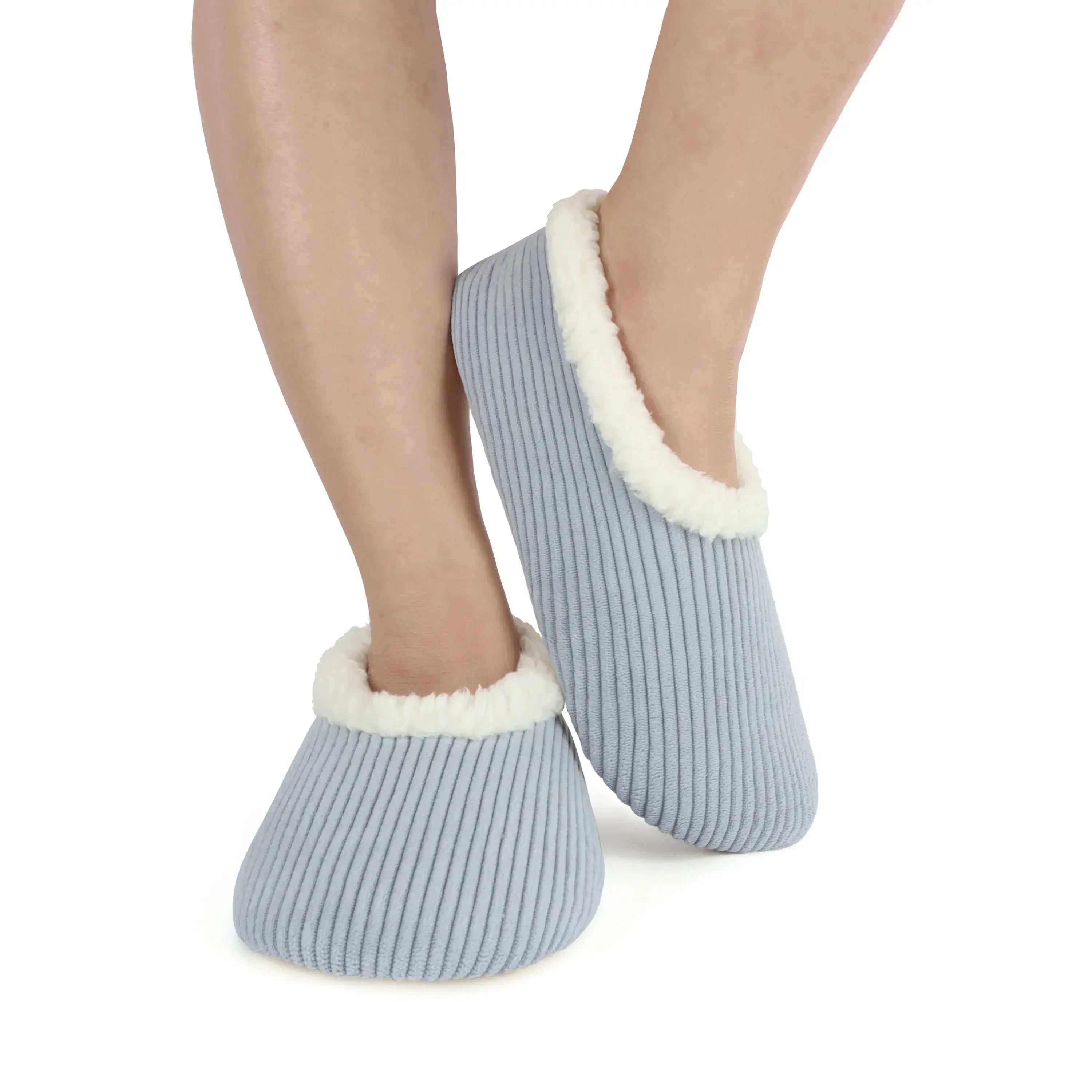 Snoozies Plush COZY Slipper Socks Cozy Corduroy ashley blue