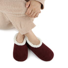 Snoozies Plush COZY Slipper Socks Cozy Corduroy Cabernet