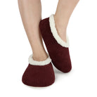 Snoozies Plush COZY Slipper Socks Cozy Corduroy Cabernet