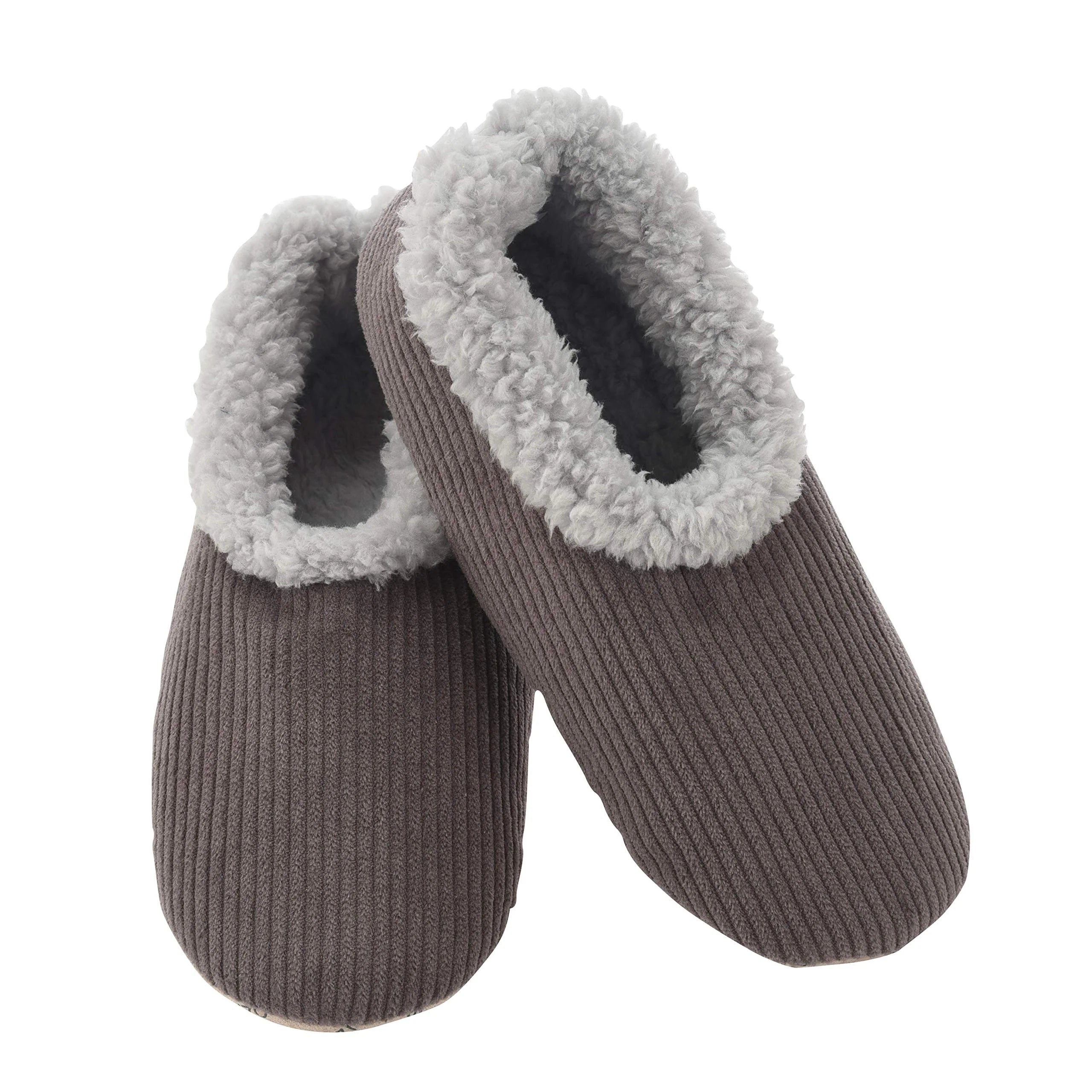 Men's Corduroy Snoozies! Slippers  men's corduroy sherpa lined slippers by Snoozies in Grey