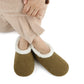 Snoozies Plush COZY Slipper Socks Cozy Corduroy olive