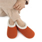 Snoozies Plush COZY Slipper Socks Cozy Corduroy rust