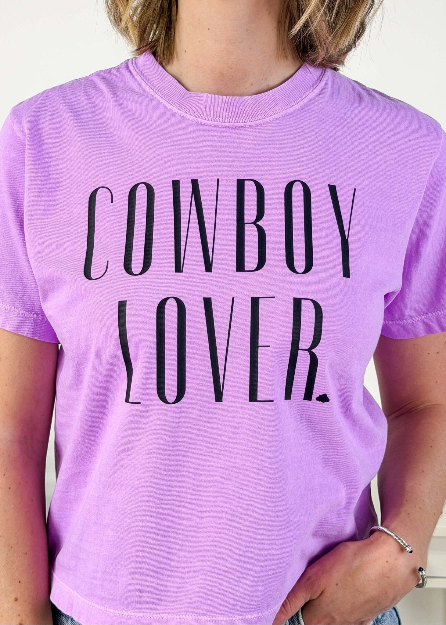 Cowboy Lover Crew Fit Cropped Graphic Tee