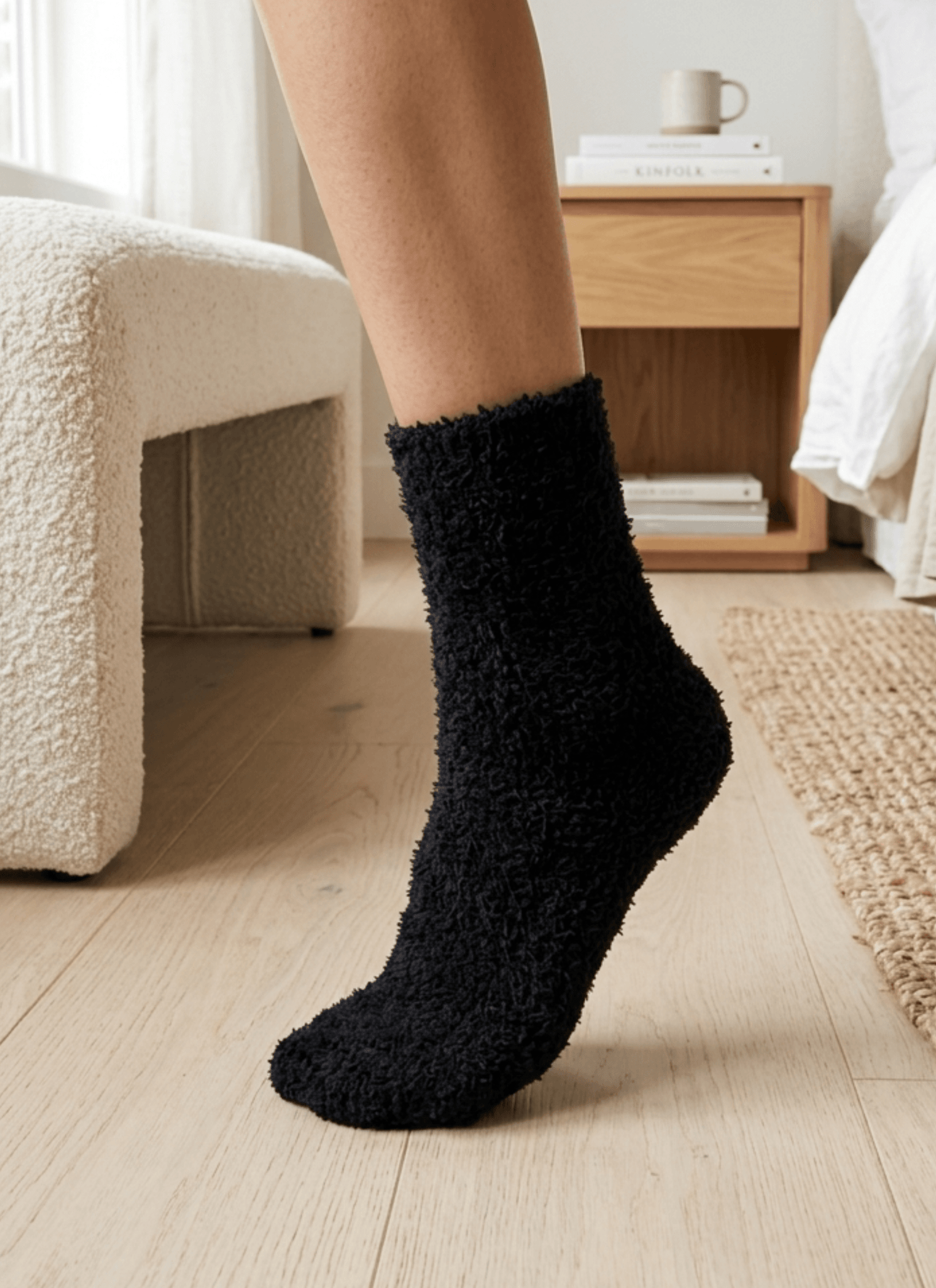Cozy Cabin Lounge Socks – Marshmallow - Soft Fluffy Slouch Socks - Lounge By Jan Marie - Cloud Nine Pajamas