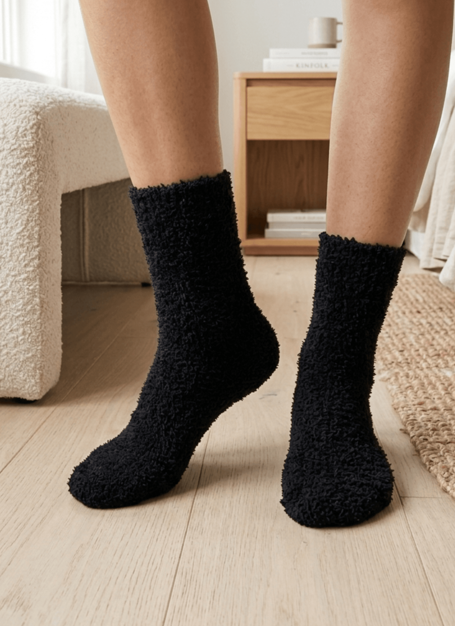 Cozy Cabin Lounge Socks – Marshmallow - Soft Fluffy Slouch Socks - Lounge By Jan Marie - Cloud Nine Pajamas