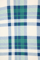 Cozy Life Thermal Velour Plaid PJ Set in green and navy plaid pattern on a natural ivory background.