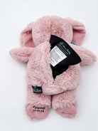 Cuddle Buddy Pink Bunny  pink plush bunny from warm buddy with heating pack for moist therapy - showing microwaveable pack and opening 