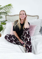 unisex deer plaid printed bamboo jogger bob's sleepwear co