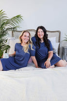 women's denim blue casual t shirt dress nightgown in bamboo - Georgia Rylan