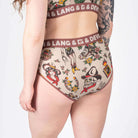 Devon + Lang Bria Full Coverage Bikini Brief featuring a unique tattoo-inspired design and comfortable waistband.