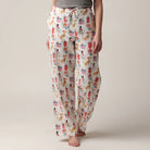 women's flannel pant in a bag gift set with doggie presents print for christmas