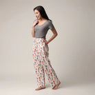 women's relaxed fit flannel pant in a bag doggie presents print for Christmas