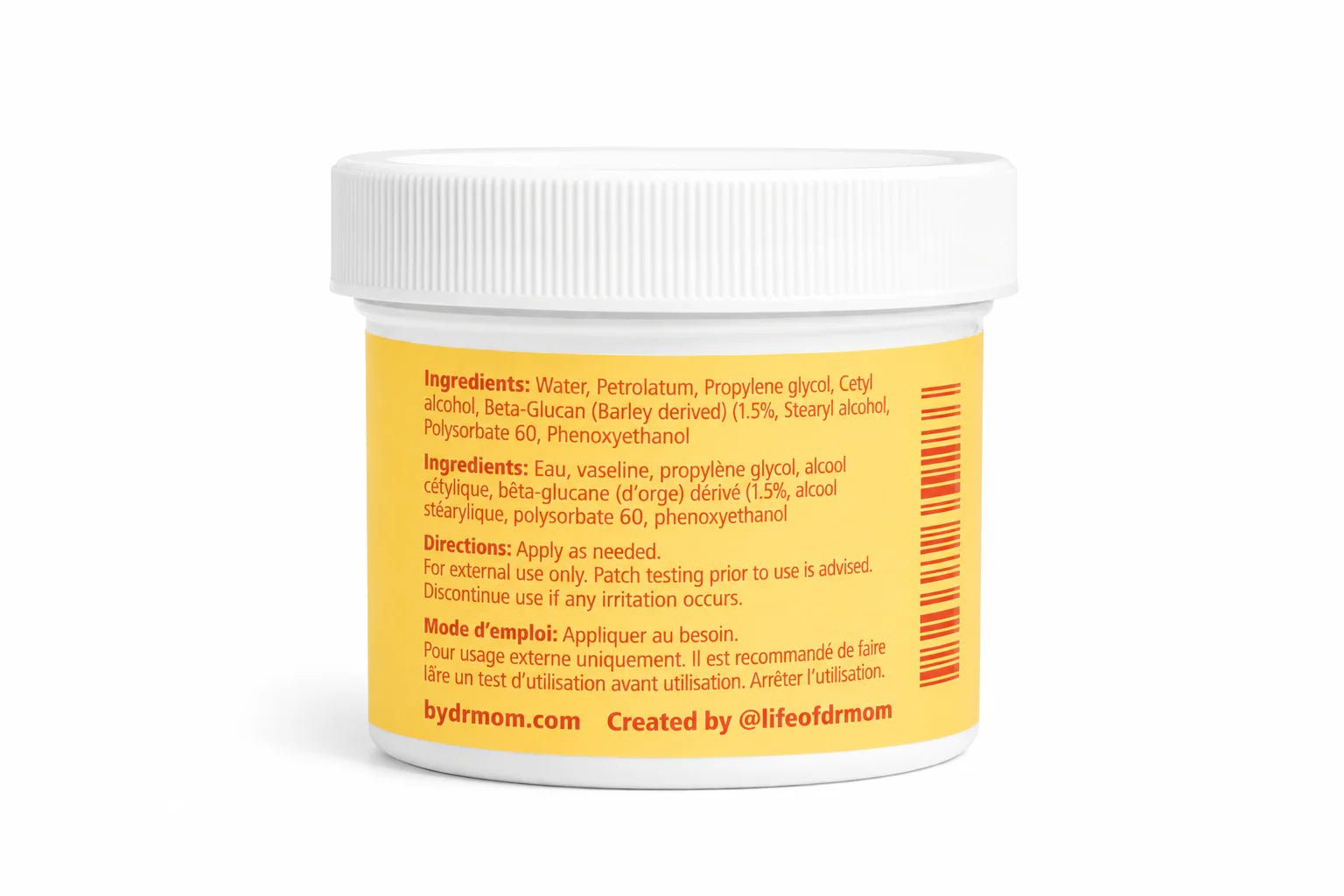 Dr Mom Soothing Beta-Glucan Cream, 50 mL Travel Size -Dr Mom Skincare Corp- Cloud Nine Pajamas