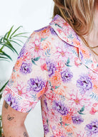 Dream In Blooms Short Sleeve Button Up & Pant Bamboo Lounge Set - Georgia Rylan - Cloud Nine Pajamas