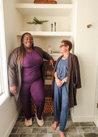 women's structured bamboo blend cardigan long with pockets and collar