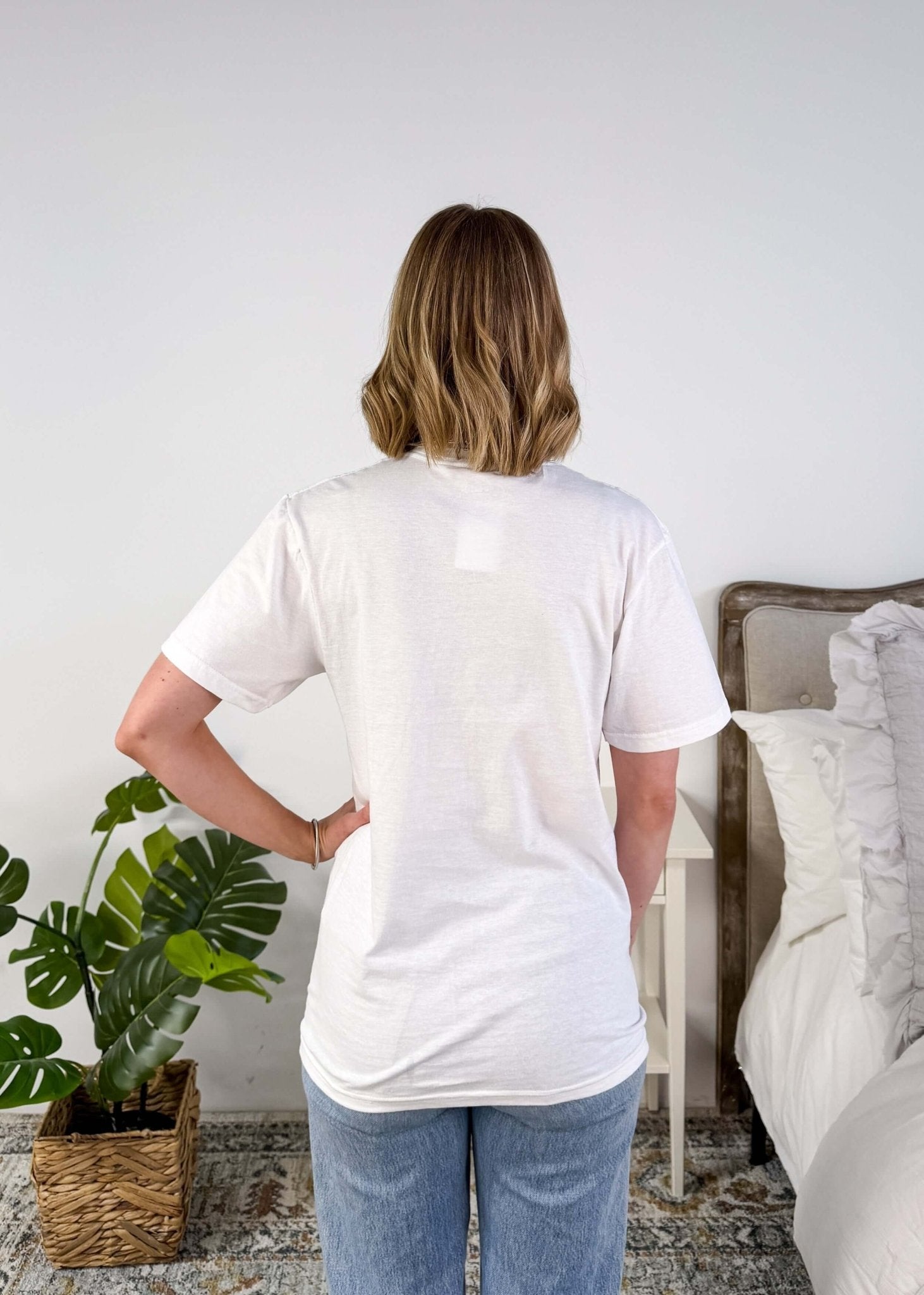 crew neck comfort colours tee white back profile