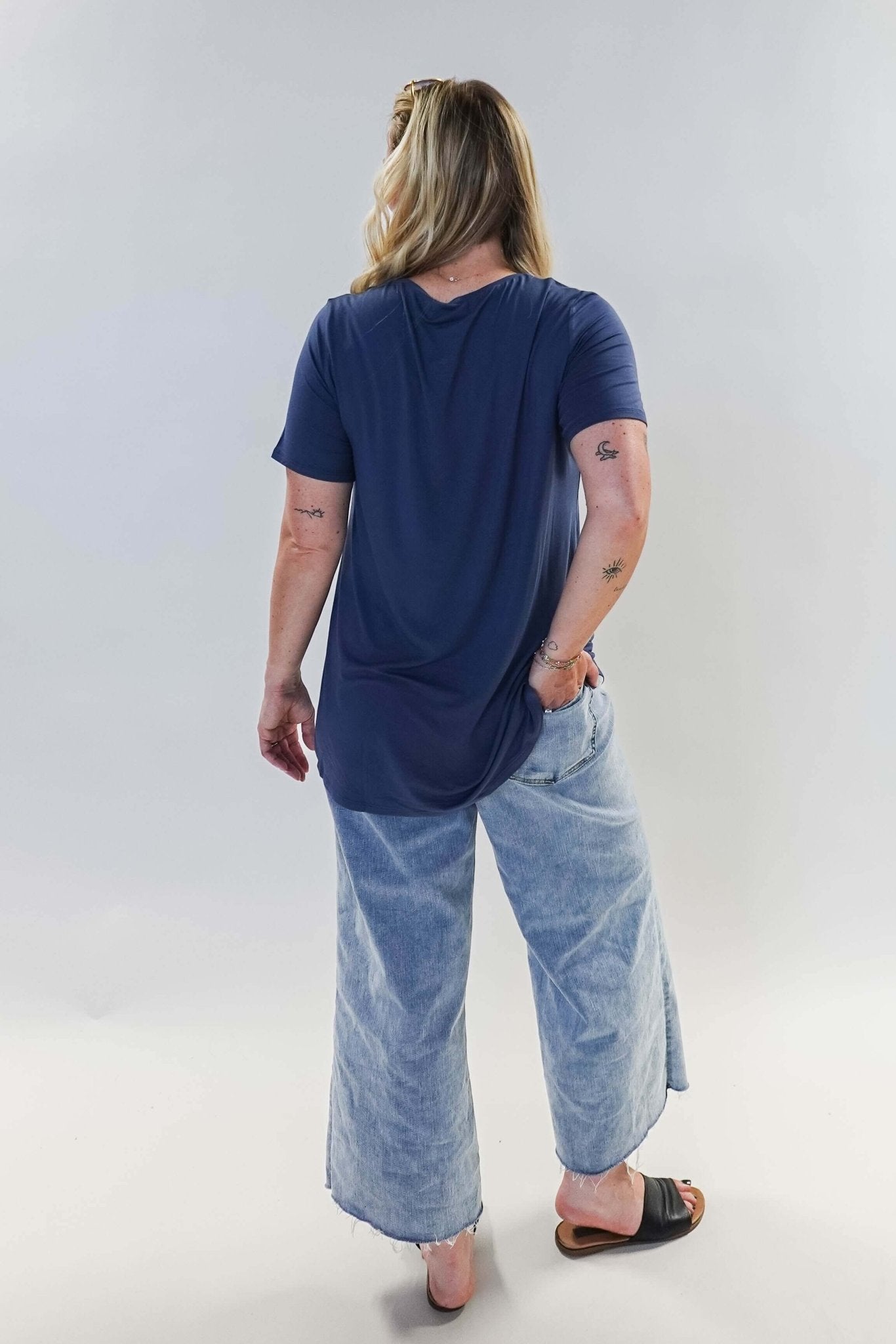 Essential Basic Bamboo Short Sleeve Tee back view