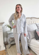 Essential Long Sleeve Button Up/Pant PJ Set