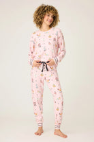 Feline Spooky Halloween Cat Print Jogger PJ Set by PJ Salvage available in Canada