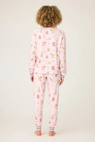 back view of Feline Spooky Halloween Cat Print Jogger PJ Set by PJ Salvage available in Canada
