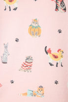 close up of the print on the Feline Spooky Halloween Cat Print Jogger PJ Set by PJ Salvage available in Canada