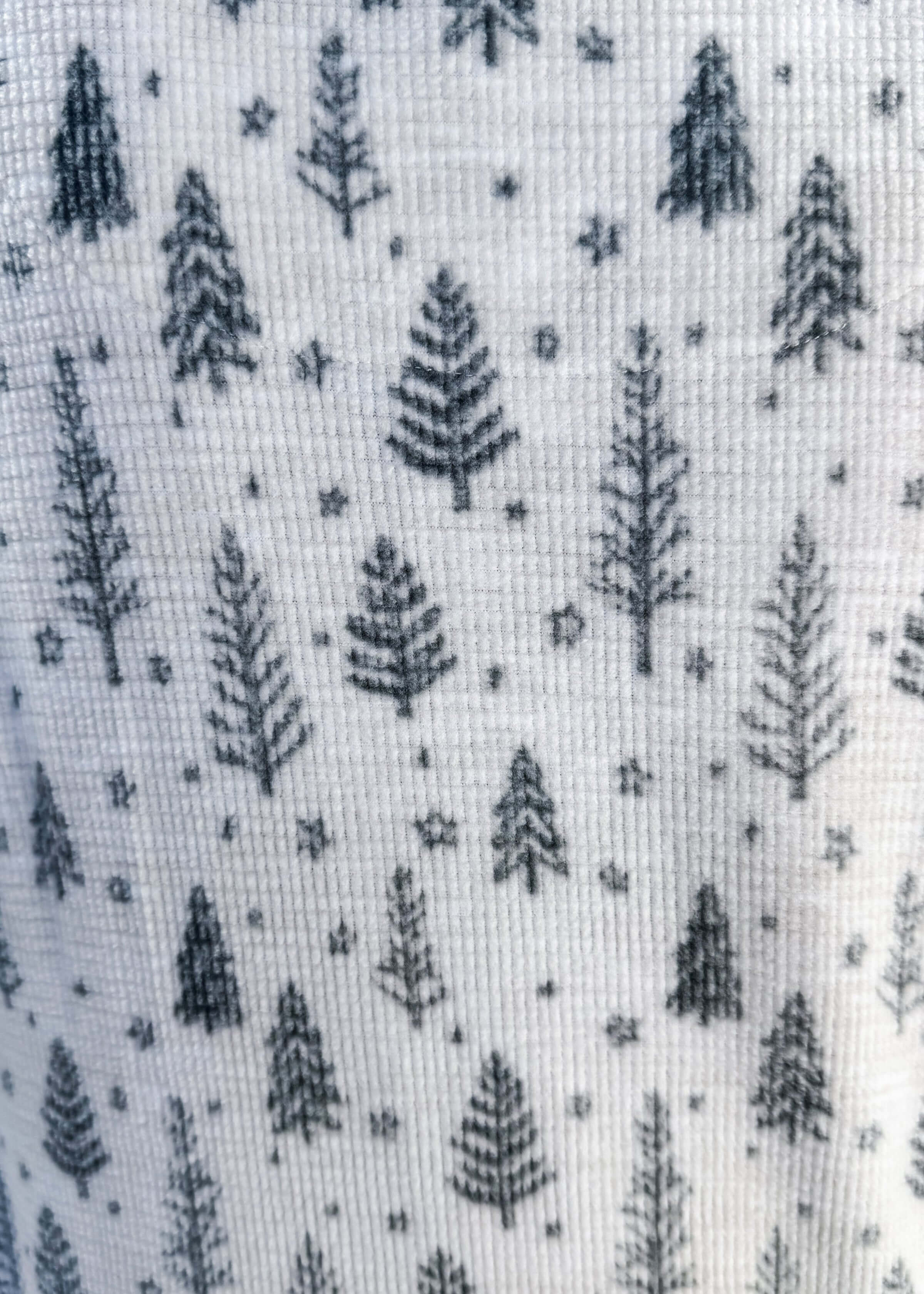 woman's holiday waffle knit pj set with thermal fabric and spruce tree print - Splendid