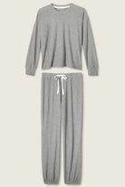 Charcoal Fireside Sparkle Brushed Thermal PJ Set | Long Sleeve Top & Jogger Pants | PJ Salvage