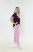 Flora's Garden Print Tee Floral Jogger PJ Set Bamboo